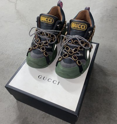 Gucci Flashtrek Leather Sneaker with Crystals