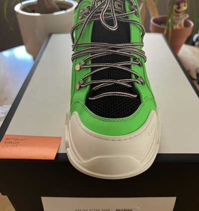 Gucci Flashtrek Neon Green Reflex Hiking Sneakers NEW