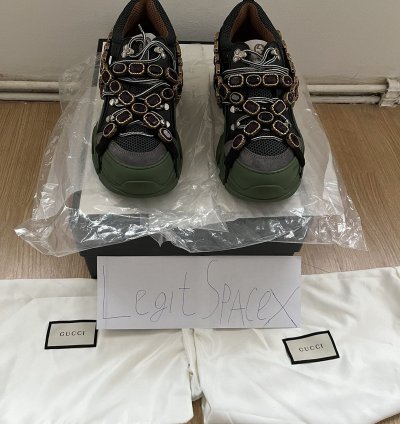 Gucci Flashtrek SEGA Green Removable Crystal