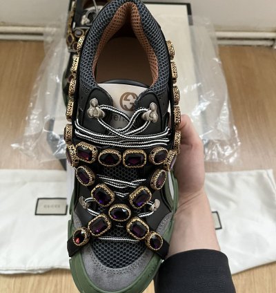 Gucci Flashtrek SEGA Green Removable Crystal