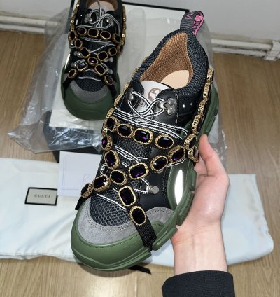 Gucci Flashtrek SEGA Green Removable Crystal