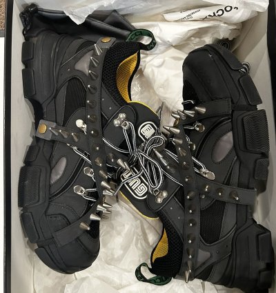 Gucci Flashtrek Spike Embellished Lace-Up Sneakers