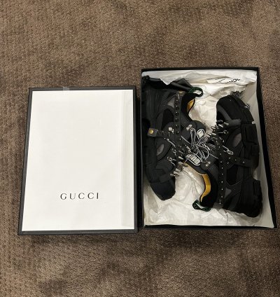 Gucci Flashtrek Spike Embellished Lace-Up Sneakers