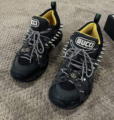Gucci Flashtrek Spike Embellished Lace-Up Sneakers