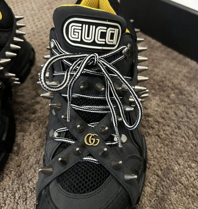 Gucci Flashtrek Spike Embellished Lace-Up Sneakers