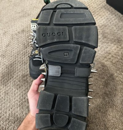 Gucci Flashtrek Spike Embellished Lace-Up Sneakers