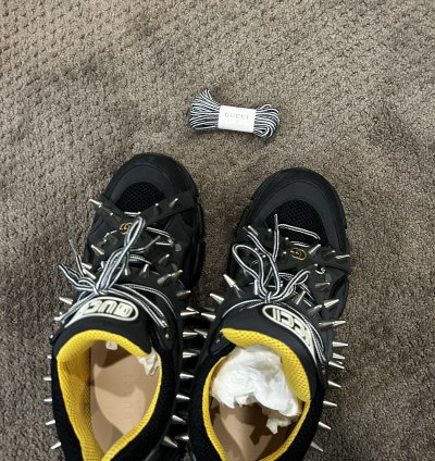 Gucci Flashtrek Spike Embellished Lace-Up Sneakers