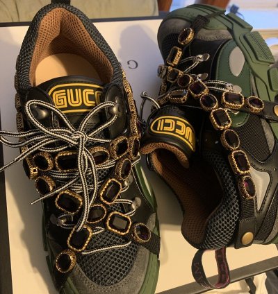 GUCCI FLESHTREK SEGA GREEN REMOVABLE CRYSTAL