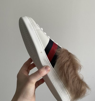 Gucci Fur Bee Ace Sneakers
