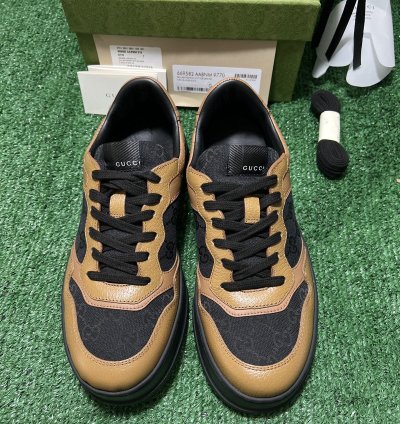 Gucci GG Embossed Black Brown Size 7