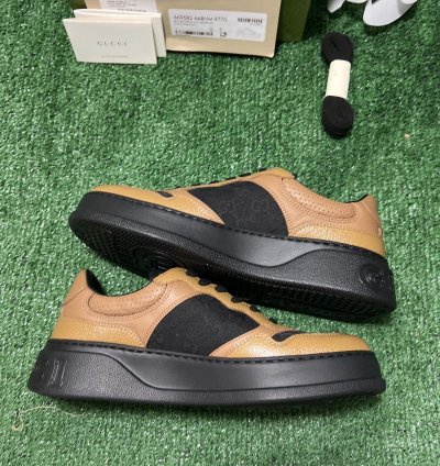 Gucci GG Embossed Black Brown Size 7
