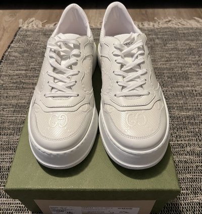 Gucci GG Embossed Sneakers in White