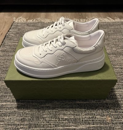 Gucci GG Embossed Sneakers in White