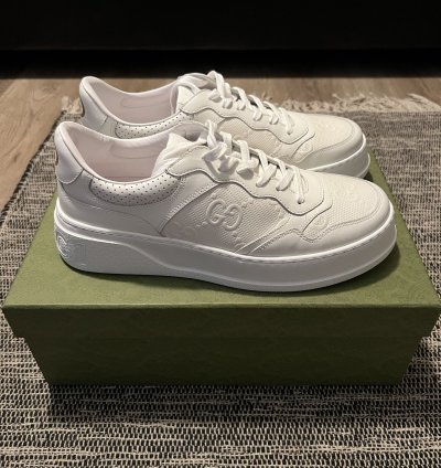 Gucci GG Embossed Sneakers in White