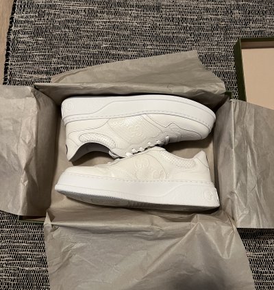 Gucci GG Embossed Sneakers in White