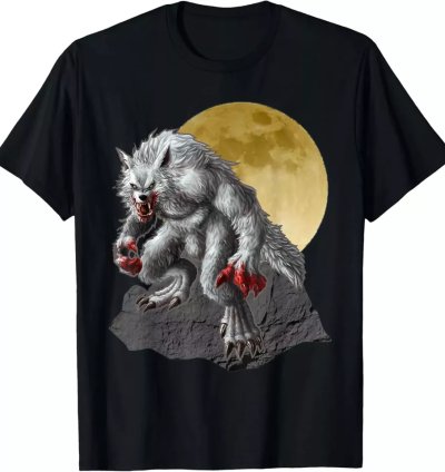 Werewolf Full Moon Scary Angry Wolf Halloween T-Shirt S-5XL