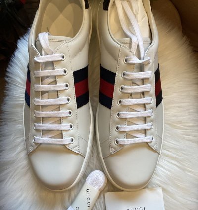 Gucci Gucci Ace Leather White Blue