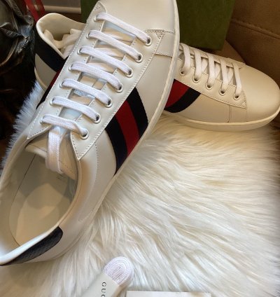 Gucci Gucci Ace Leather White Blue