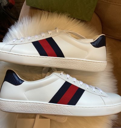Gucci Gucci Ace Leather White Blue
