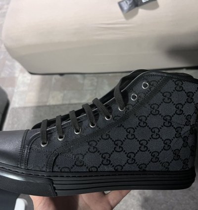 Gucci Hightop Fabric Sneakers Black US 11 5 Brand New
