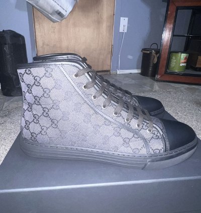 Gucci Hightop Fabric Sneakers Black US 11 5 Brand New