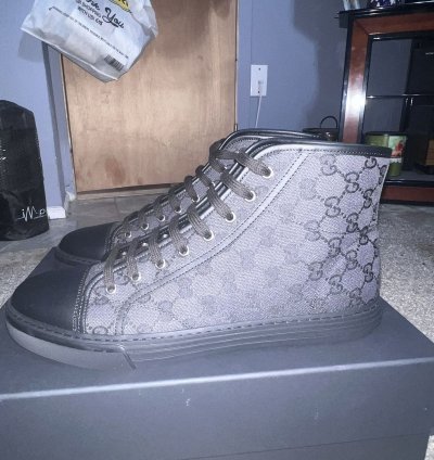Gucci Hightop Fabric Sneakers Black US 11 5 Brand New