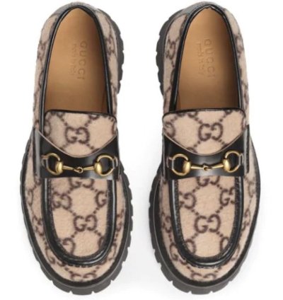Gucci Horsebit Wool Loafers
