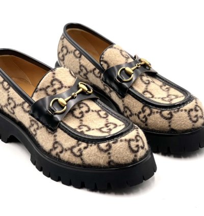 Gucci Horsebit Wool Loafers