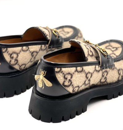 Gucci Horsebit Wool Loafers