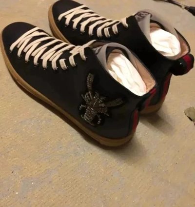 Gucci Major Black Leather 1300 Sneakers Size 41 New