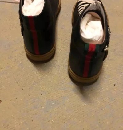 Gucci Major Black Leather 1300 Sneakers Size 41 New