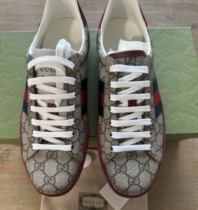 Gucci Men Ace Coated Canvas Sneakers