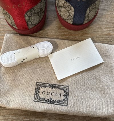 Gucci Men Ace Coated Canvas Sneakers