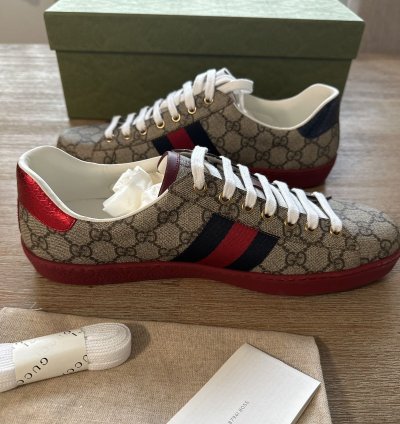 Gucci Men Ace Coated Canvas Sneakers