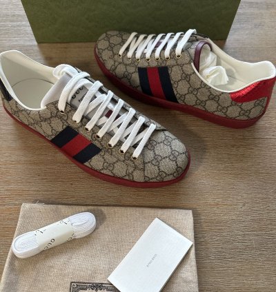 Gucci Men Ace Coated Canvas Sneakers