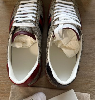 Gucci Men Ace Coated Canvas Sneakers