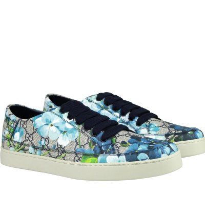 Gucci Men Bloom Flower Print Supreme Canvas Sneaker Shoes
