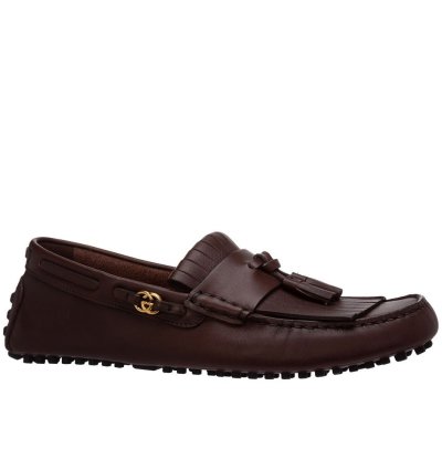 Gucci Men Interlocking GG Fringe Leather Loafer