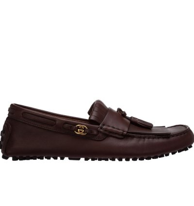 Gucci Men Interlocking GG Fringe Leather Loafer