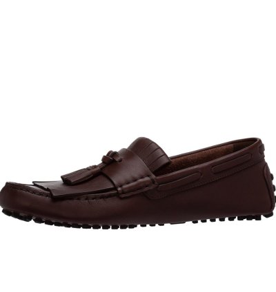 Gucci Men Interlocking GG Fringe Leather Loafer