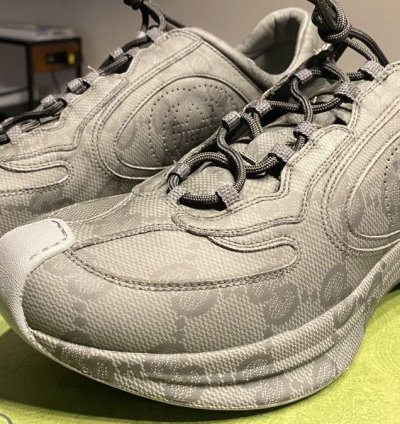 Gucci Men Run Sneakers in Graphite grey
