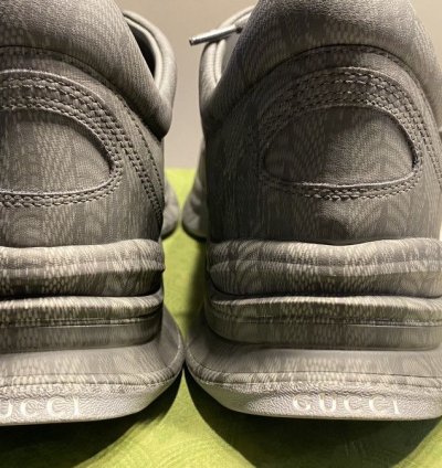 Gucci Men Run Sneakers in Graphite grey