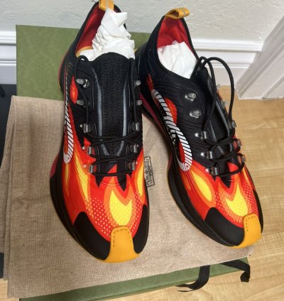 gucci MEN SHOES MULTI-COLOR FABRIC RUN SNEAKERS