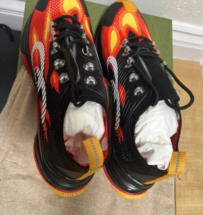 gucci MEN SHOES MULTI-COLOR FABRIC RUN SNEAKERS