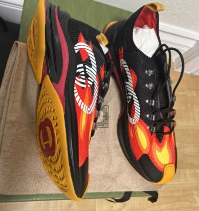 gucci MEN SHOES MULTI-COLOR FABRIC RUN SNEAKERS