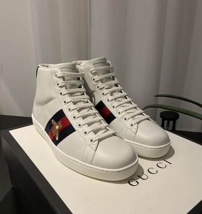 Gucci Miro Soft White Leather Hi-Top Sneakers