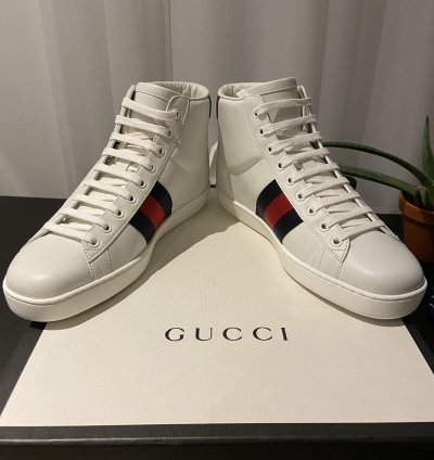 Gucci Miro Soft White Leather Hi-Top Sneakers