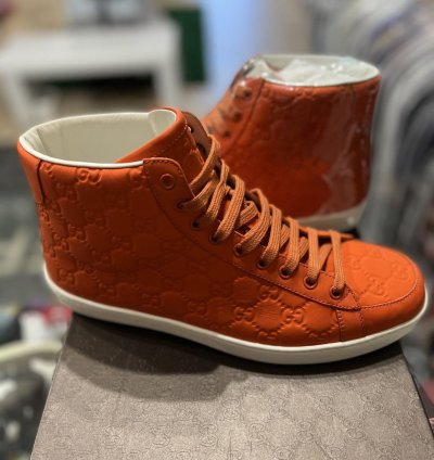 Gucci Orange Monogram Hightop