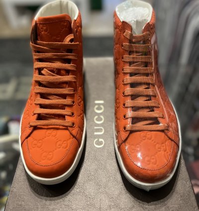 Gucci Orange Monogram Hightop