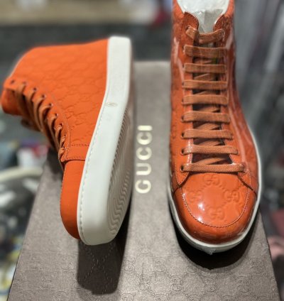 Gucci Orange Monogram Hightop